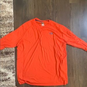North face orange longe sleeve shirt